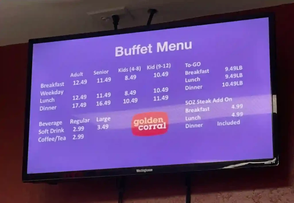 Golden Corral Buffet Prices