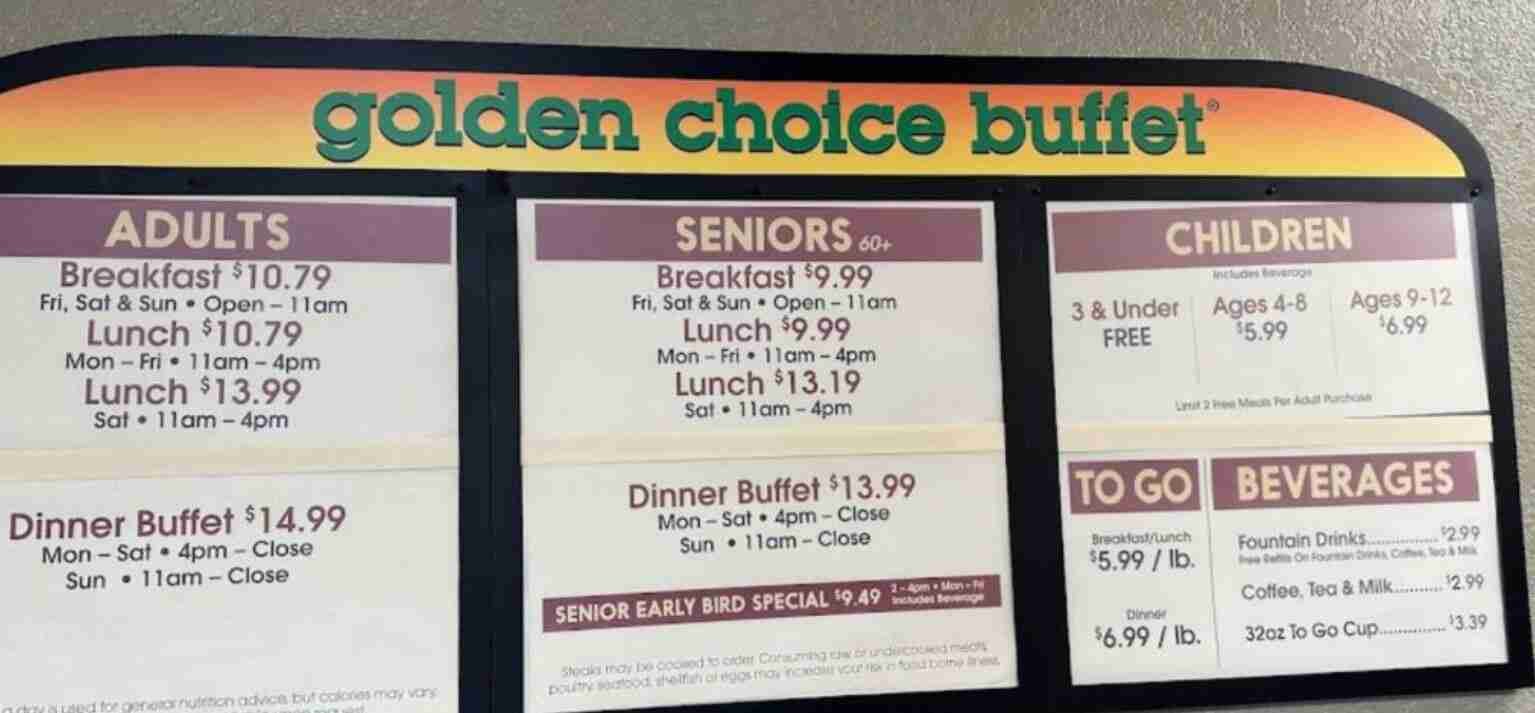 golden corral prices